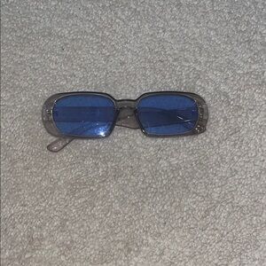 Elegant Blue Rectangular Sunglasses